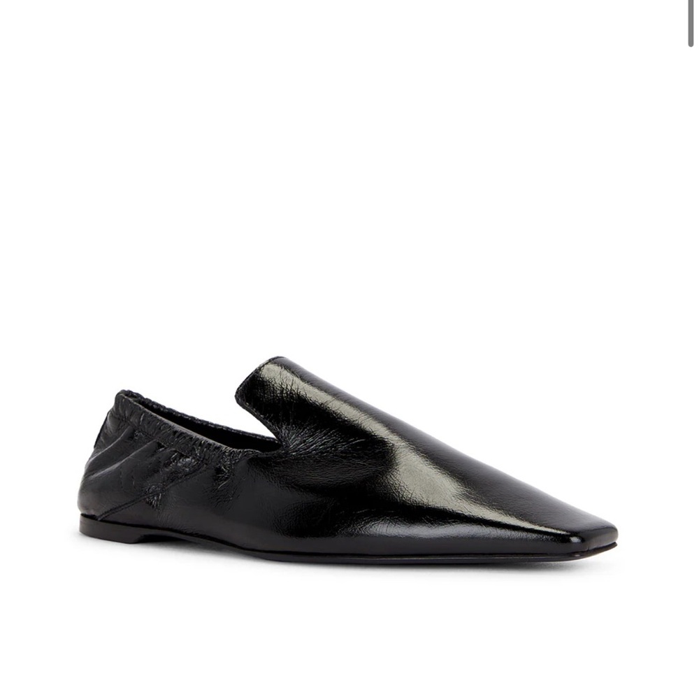 Toteme Elastic Black Slip-On Leather Loafers